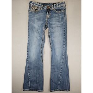 Vigoss Jeans Women's Size 9 31x31 Blue Bootcut Twisted Seam Denim Flap Pockets